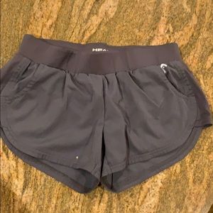 grey head workout shorts